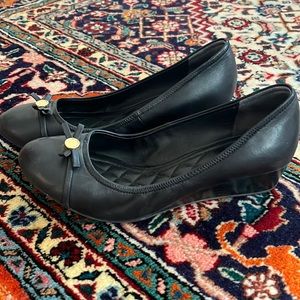 Cole haan black leather wedges
